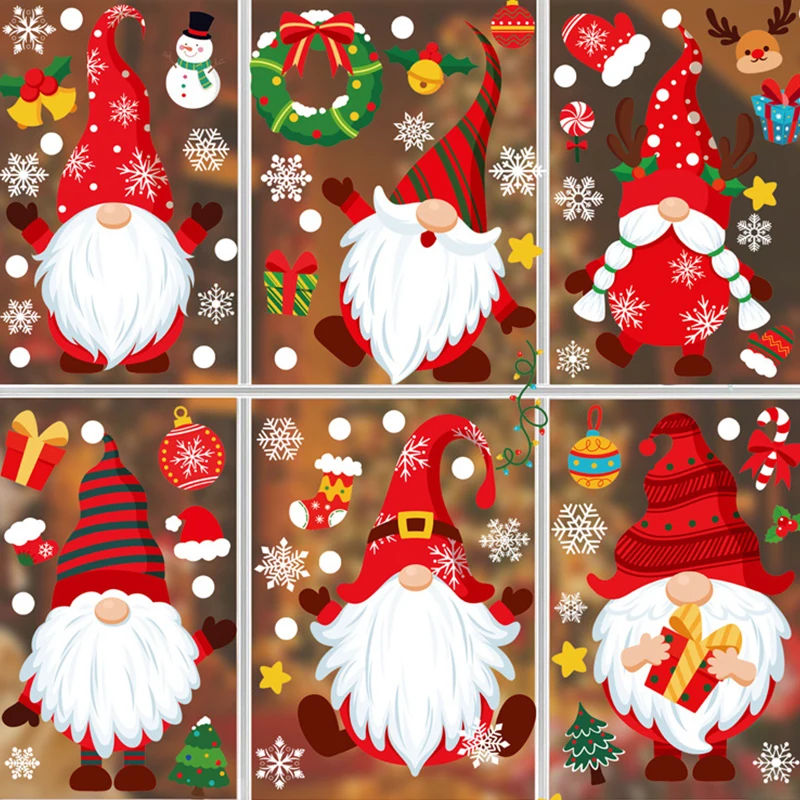

Christmas sticker 2022, Santa snowflake sticker, dwarf window sticker glass sticker, children's car gift sticker, Christmas deco