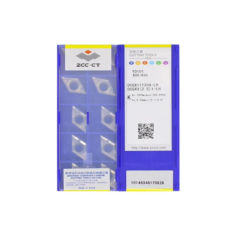 

Вставки для токарной обработки ZCCCT DCGX11T304-LH YD101, 10 шт.