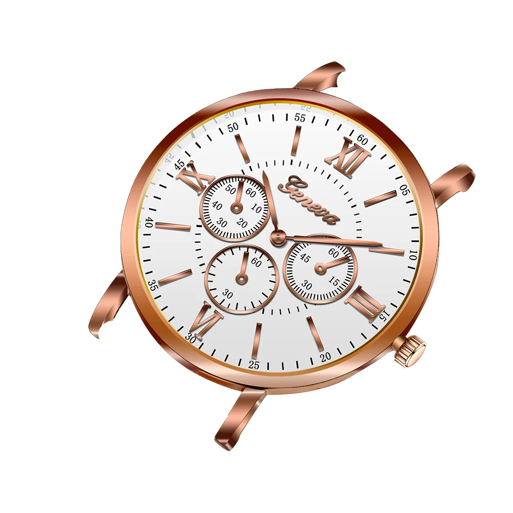 

High quality Three dials numeral watch head wrist watch accessories wholesale unisex watches