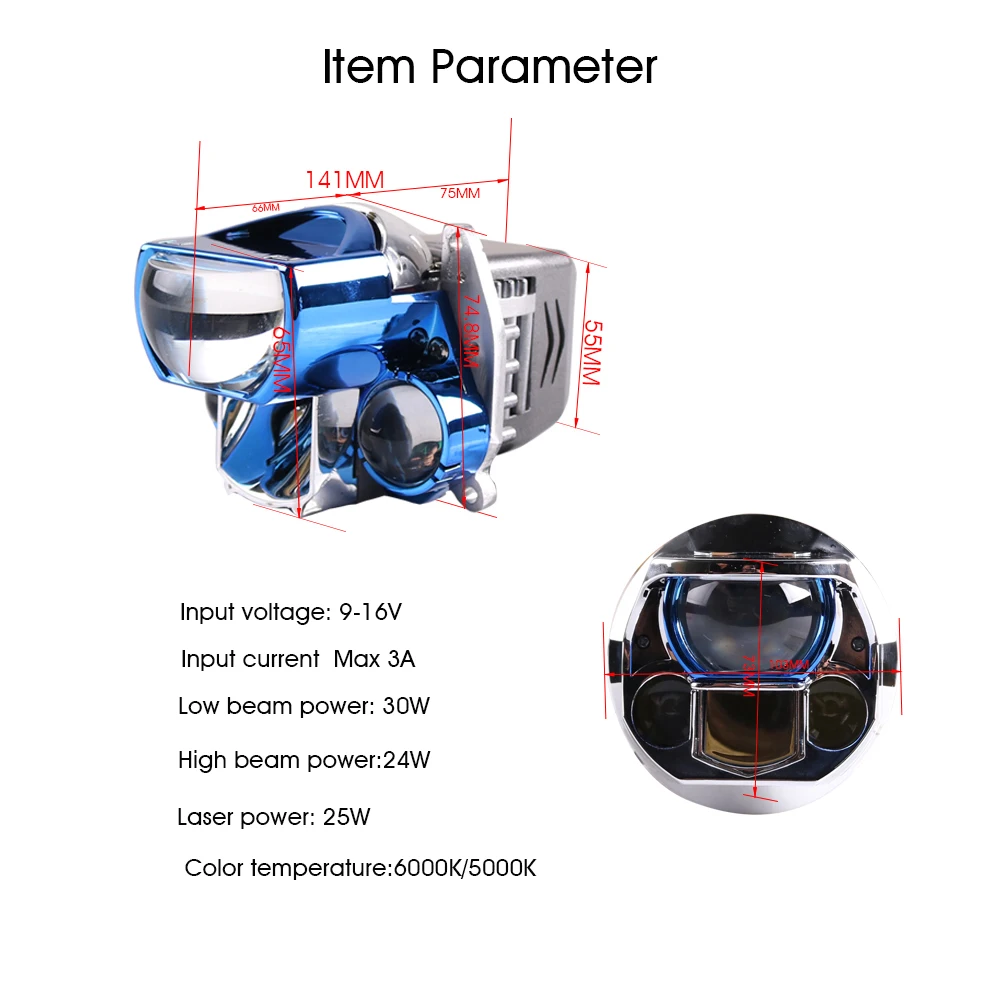 Новинка автомобильная двойная светодиодная и Лазерная линза Sanvi 2 5 дюйма 5500k 70 Вт