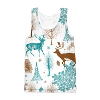 new fashion hunting vest mens 3d print deer sleeveless men women custom tank top v12