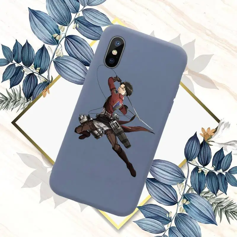 

Anime Japanese attack on Titan Phone Case Blue Candy Color for iPhone 11 12 mini pro XS MAX 8 7 6 6S Plus X SE 2020 XR