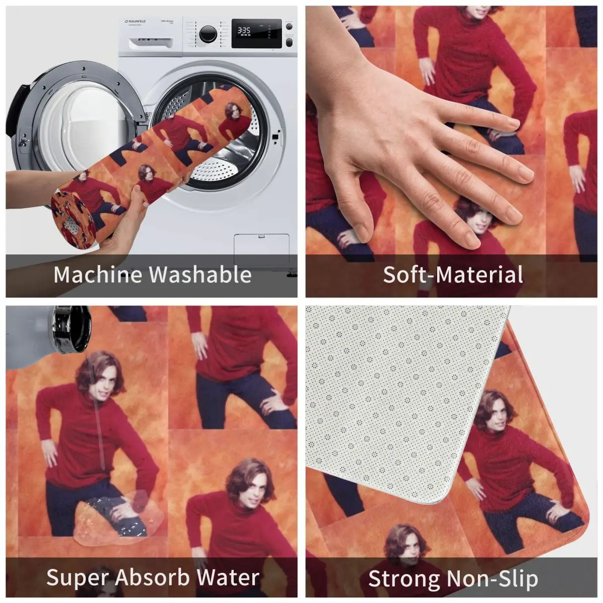 Коврик для ванной комнаты и кухни из полиэстера 40 х60 см | Дом сад