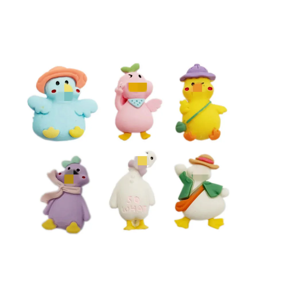 

100/50pc Kawaii Colorful Duck Resin Flatback Cabochon Diy Scrapbook Ornament Ring Making
