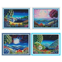 joy sunday embroidery needlework cross stitch kits stamped printing patterns 11ct 14ct fantastic scenery counted home decor sets