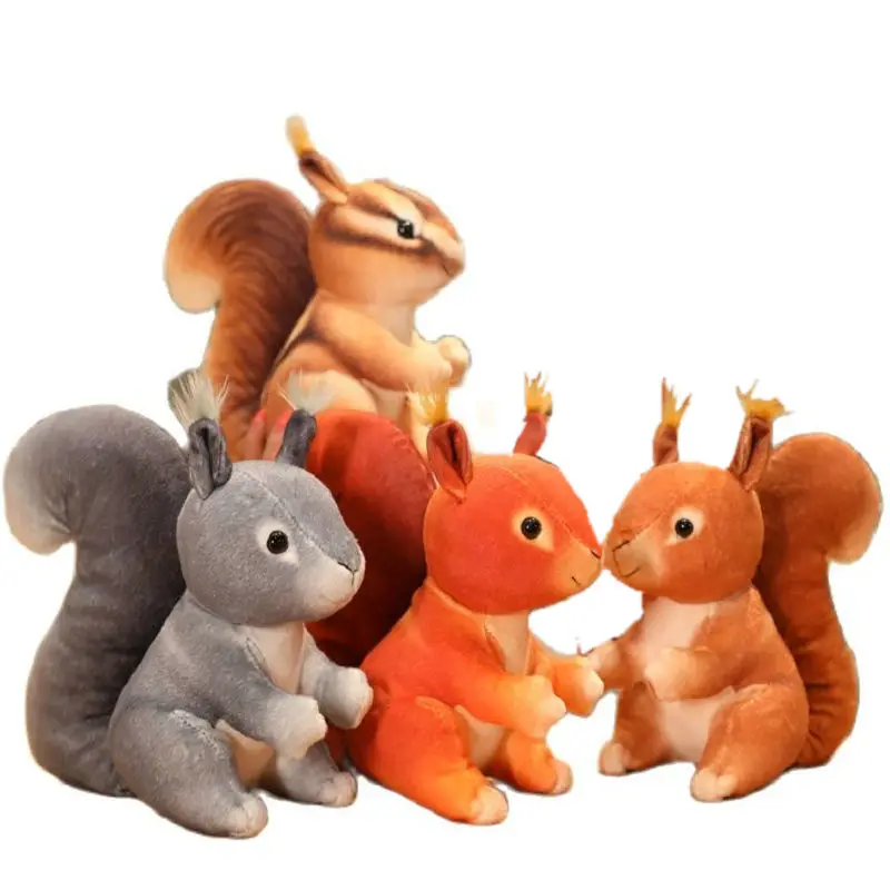 

1pc 25cm Squirrel Plush Toy Stuffed Simulation Striped Squirrel Forest Animals Cute Cartoon Animals Toys For Kids Xmas Gift