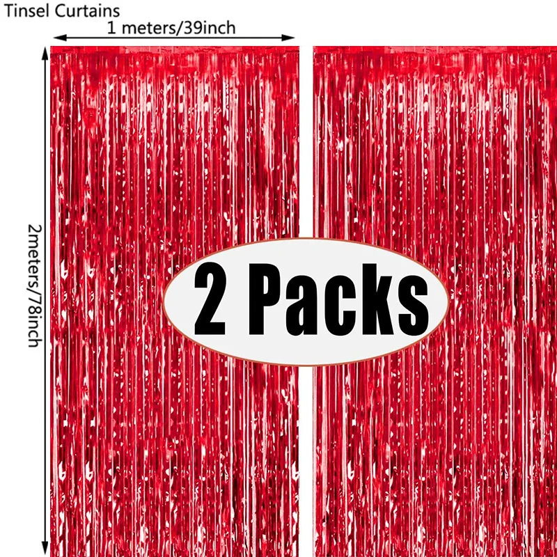 

Занавеска с мишурой и бахромой TingBabyer 2 шт.