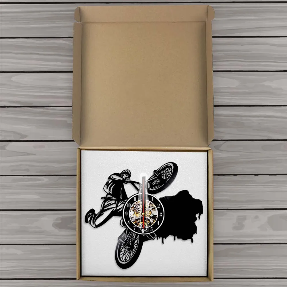 Светодиодный светильник BMX для велосипеда настенные часы с виниловой пластиной