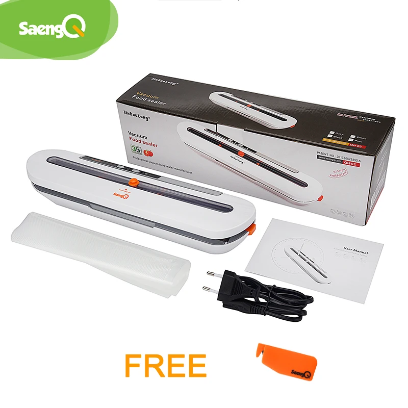 

saengQ Best Food Vacuum Sealer 220V/110V Automatic Commercial Household Food Vacuum Sealer Packaging Machine Include 10Pcs Bags