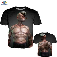 sonspee new 3d summer fitness mens t shirt funny anime popeye tshirt pipe gangster brother shirt cool captain smoking kids tees