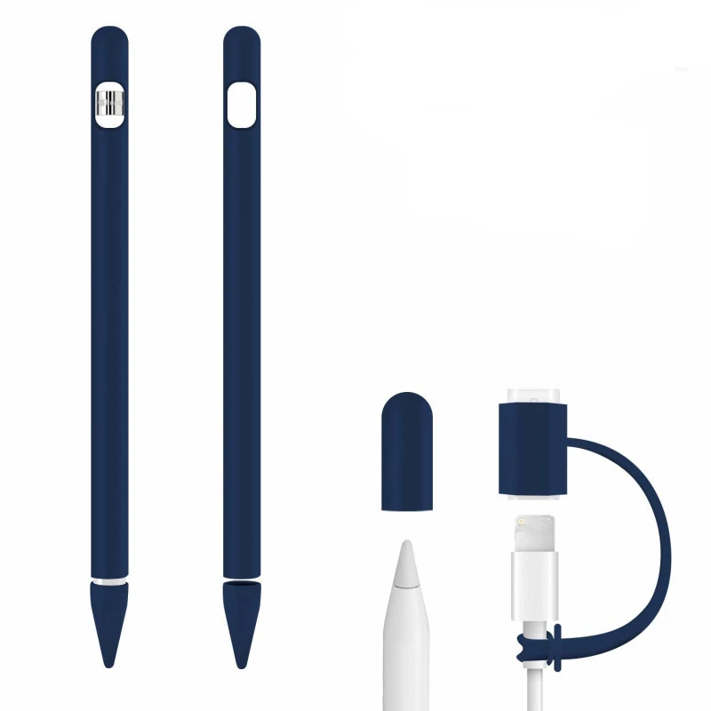 

Soft Silicone Compatible For Apple Pencil Case Compatible For iPad Tablet Touch Pen Stylus Protective Sleeve Cover Anti-lost