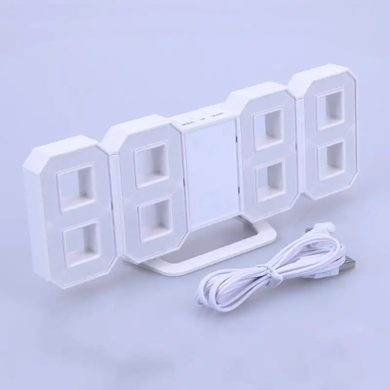 3D светодиодные настенные часы современные цифровые настольные будильник ночник