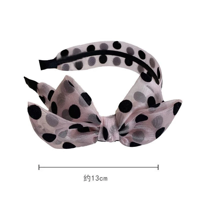 

Fashion Polka Dots Bowknot Headbands Elegant Wide Organza Bow Hairbands for Women Girls Handmade Hair Bands Hoops Accessories