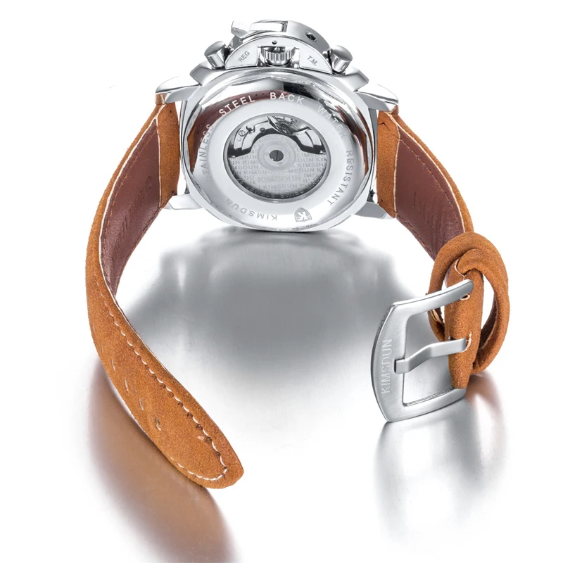 Mens Retro Watches Automatic Mechanical Watch Tourbillon Clock Genuine Leather Waterproof Wristwatch Top Brand montre homm | Наручные