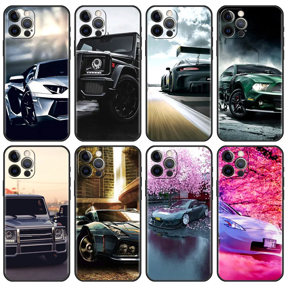

Sports Cars Male Men Fitted Case for iPhone 13 6.1 inches 11 7 12 Pro XR X XS Max 6 6S 8 Plus 5 5S SE Tpu Soft Phone Capa
