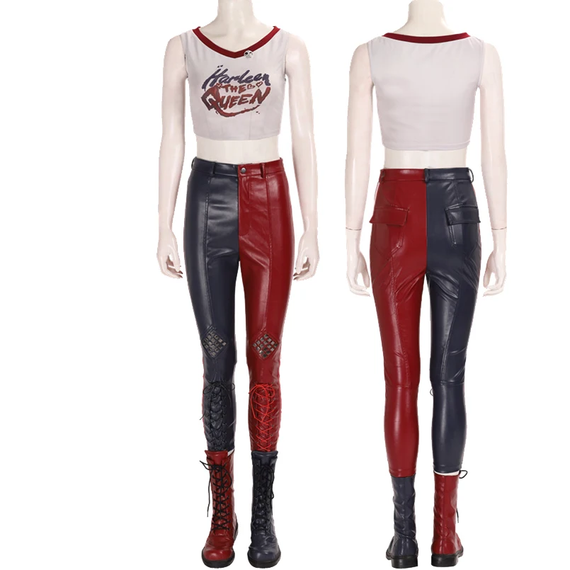 Comprare Donne Adulte Quinzel Cosplay Suicide Joker Girl Costume Outfit Fancy Halloween Party Puntelli Completi Abito Con Stivali