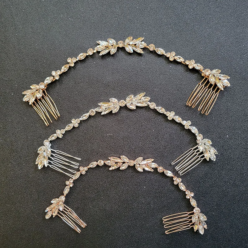 Floralbride Handmade Wired Rhinestone Crystal Flexible Wedding Headband Hair Comb Bridal Accessories Women Jewelry | Украшения и