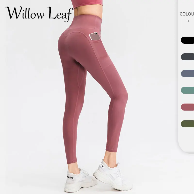 

Женские леггинсы для фитнеса, с высокой талией и карманами