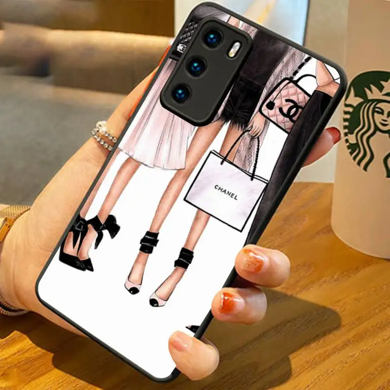 

LJHYDFCNB Girls High Heel Shoe Legs Phone Case For Huawei P20 30 40 Pro Mate 20 30 40 Pro Xs Rs Honor 10