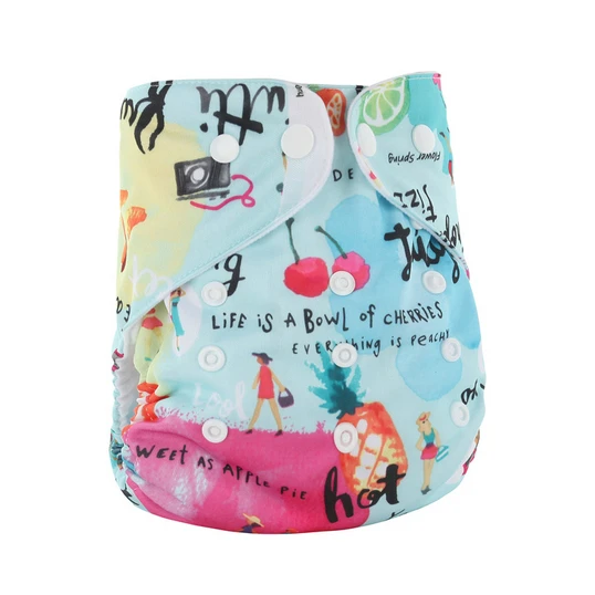 diaper cover 15 Регулируемые стираемые тканевые подгузники для новорожденных AIO, многоразовые супервпитывающие детские подгузники, современные подгузники, подходят для детей от 3 до 15 кг - Цвет: diaper cover 15