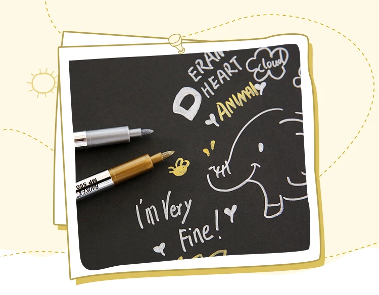 10 Units DIY Paint Markers Pen For Craftwork Gold Silver Metallic Wedding Party Scrapbook Signature Uses | Канцтовары для офиса и