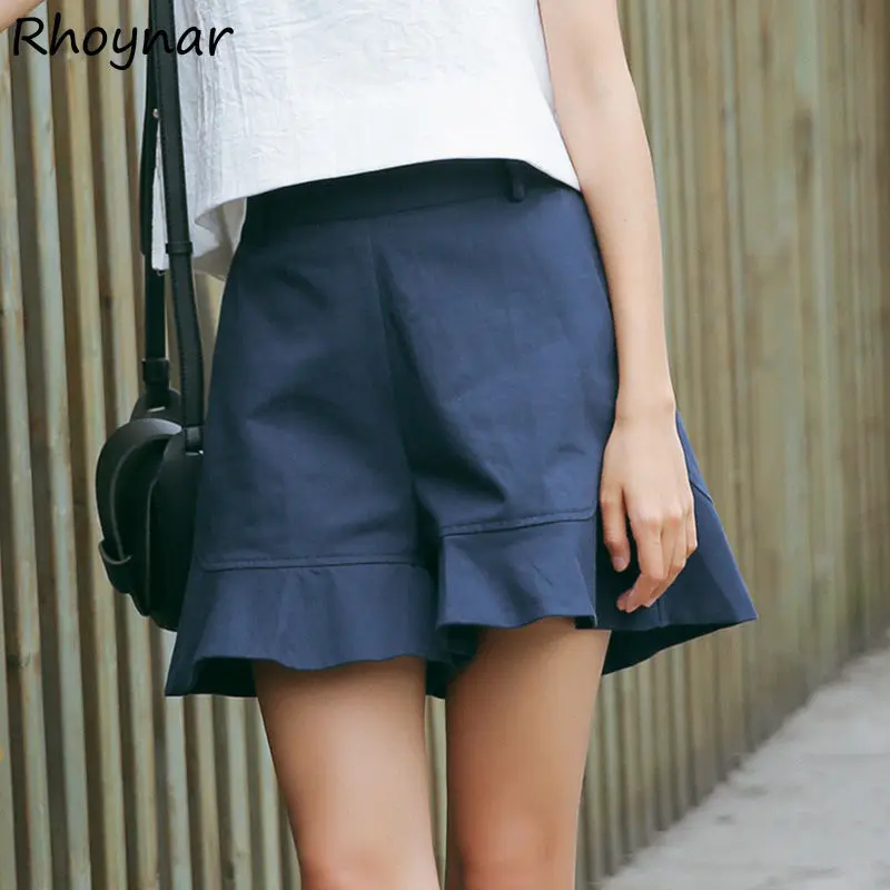 

Shorts Women Kawaii Sweet Pure Ruffles Loose Vintage Japanese Style Empire Preppy Version Students Girls Female Leisure Chic New