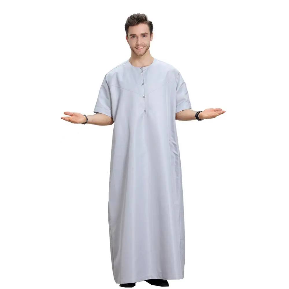 

Summer Abayas Eid Musulman De Mode Homme Man Abaya Muslim Dress Robe Saudi Arabia Kleding Mannen Kaftan Oman Islam Clothing