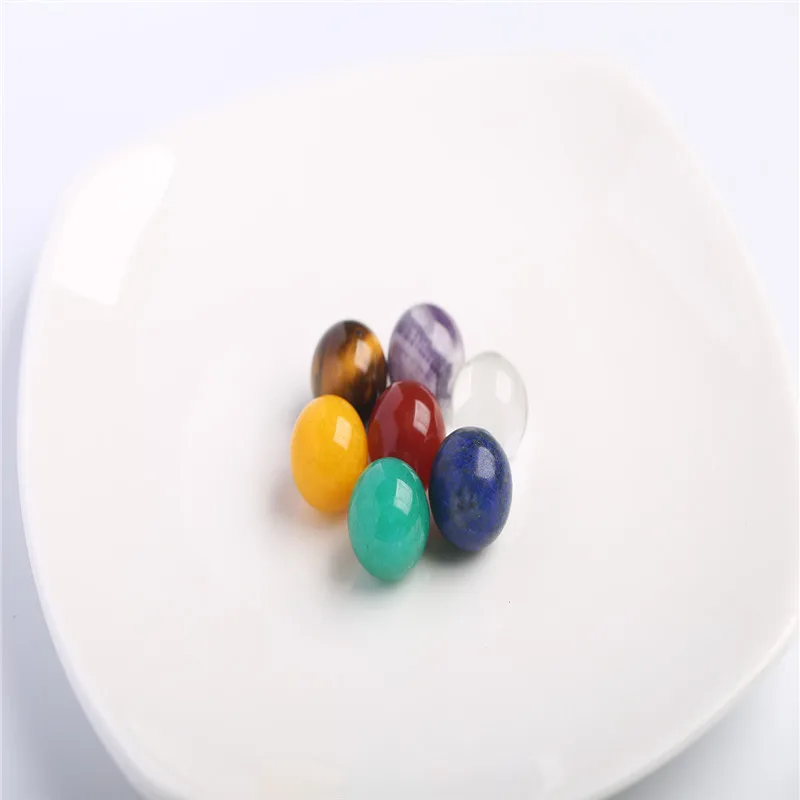 7pcs/Set Chakra Natural Stone Palm Crystal Healing Wicca Spirituality Reiki Generator Gemstones House Decor | Дом и сад