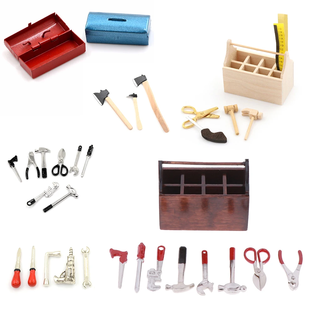 mini repair tools simulation toolbox model toys for doll house decoration 112 dollhouse miniature accessories free global shipping
