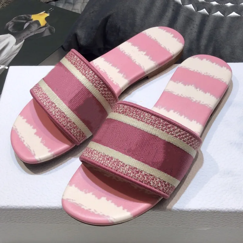 

Prowow Mixed Color Slippers Stripe Summer Flats Shoes Women Open Toe Outside Women Shoes Fashion Leisure Slippers 2021