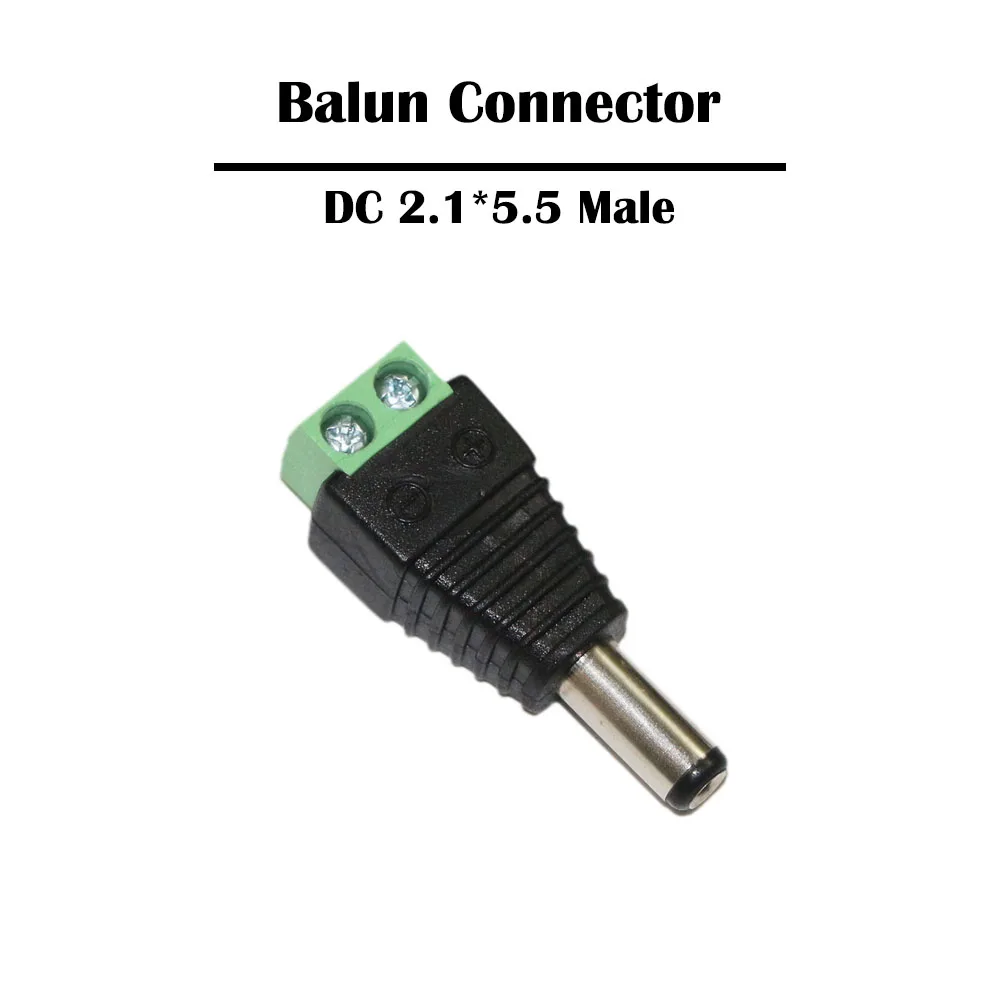 100 шт./лот коаксиальный Cat 5e BNC Balun к DC 2 1*5 5 Штекерный разъем для камеры