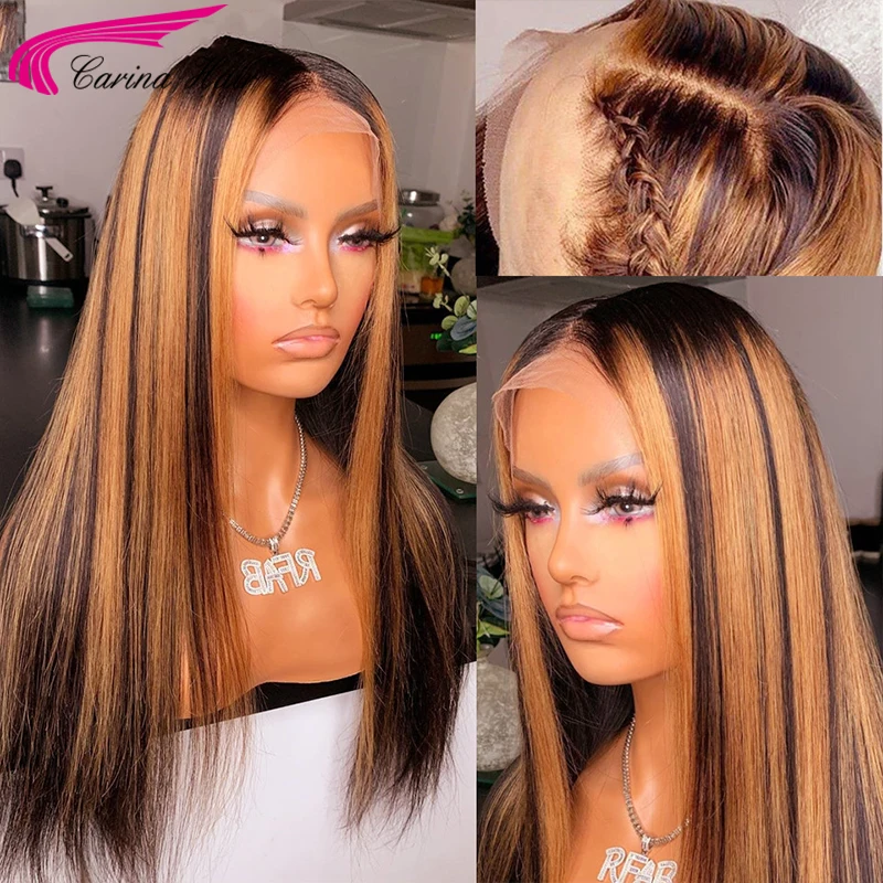 Парики из натуральных волос на сетке спереди волнистые/прямые парики блонд Омбре