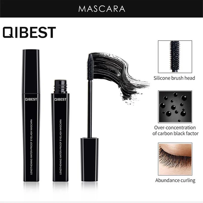 QIBEST новые волокна ресниц тушь для Набор Водонепроницаемый Rimel 3d расширение