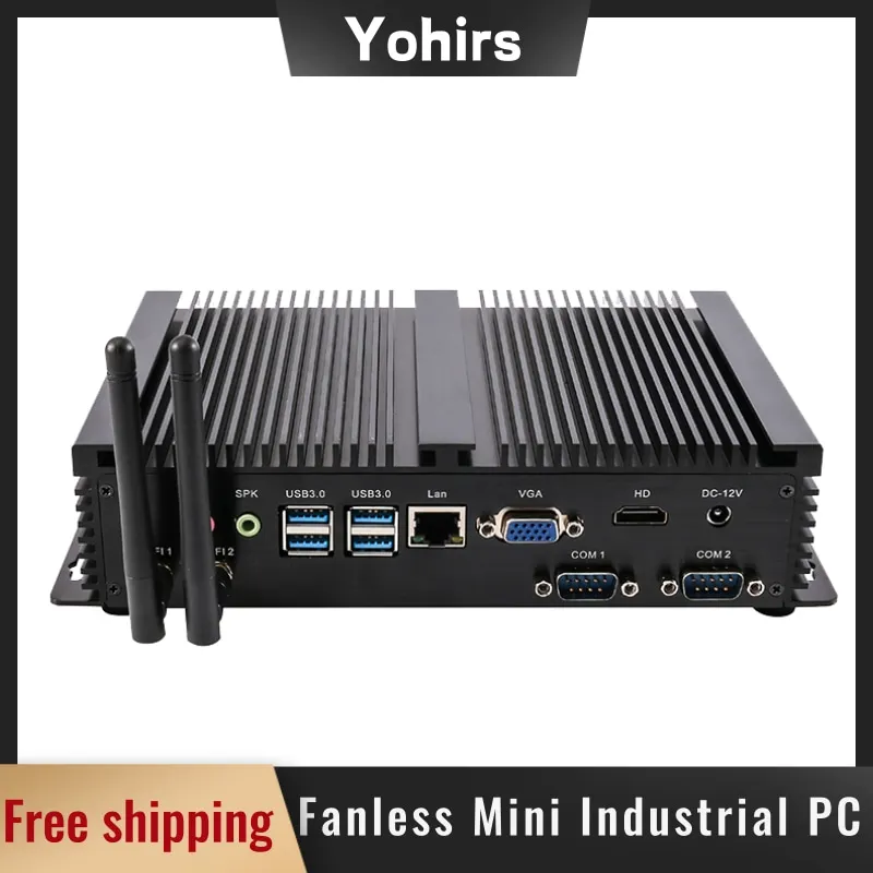 Billig Günstige Industrie Mini PC Intel Core I3 I5 4005U 5250U VGA 1RJ45 LAN 2RS232 Micro Computer Windows10 Linux Ubuntu Für Industrie Pc