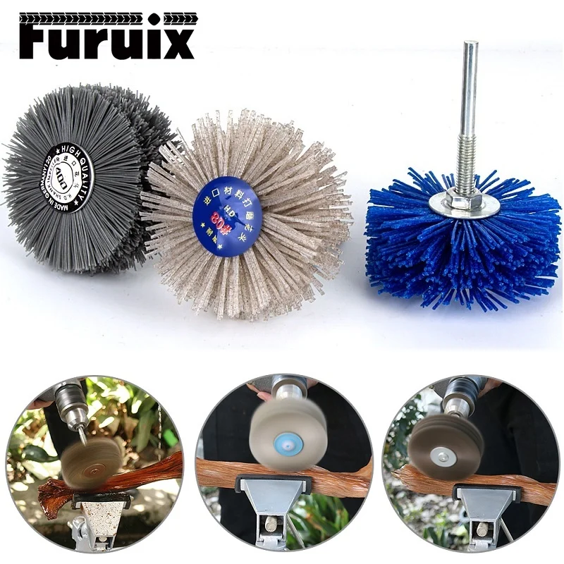 1 шт. абразивная нейлоновая колесная щетка для удаления заусенцев алюминиевая