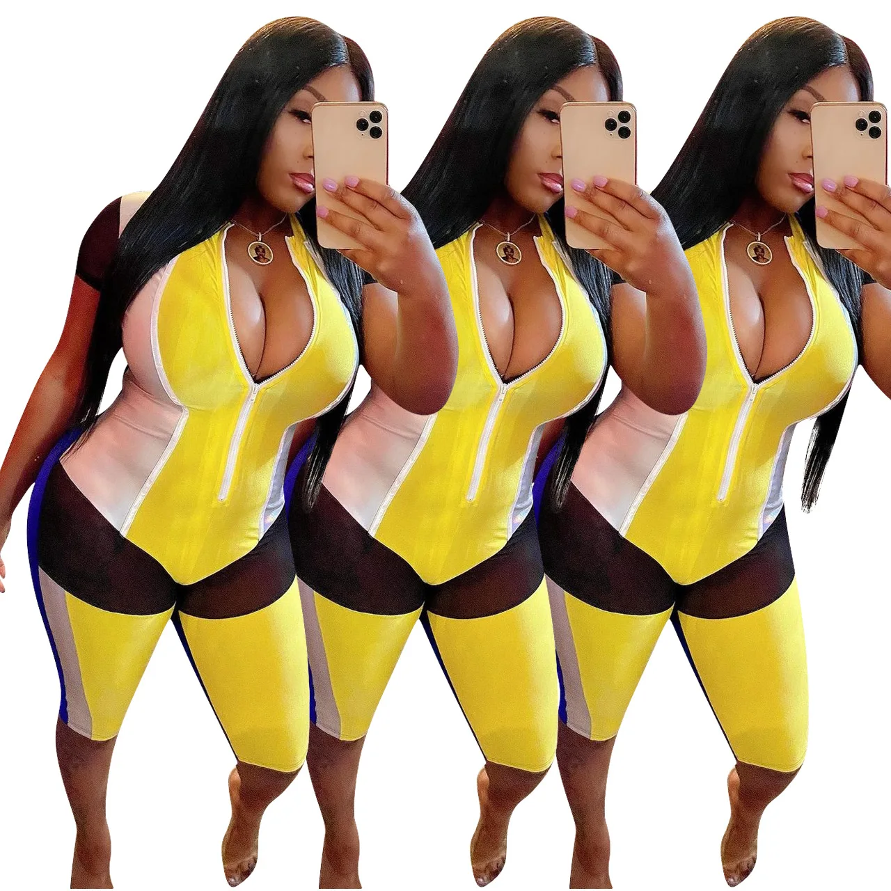 

Высококачественная роскошная женская одежда в европейском и американском стиле удобный и модный комбинезон из сетчатой ткани разных цвето...