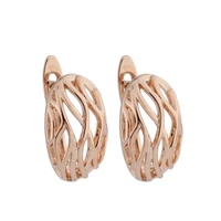 new trend rose gold unusual earrings for women wedding unique fashion jewelry hollow copper metal dangle earrings 2022