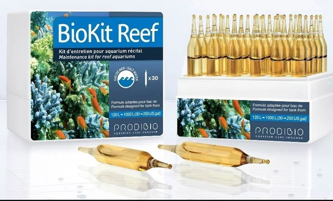 PRODIBIO BioKit Reef 30 viales Bio Digest BIOPTIM IODI + BOOSTER 6 en 1 para tanque marino, Programa de Cuidado de acuario-0