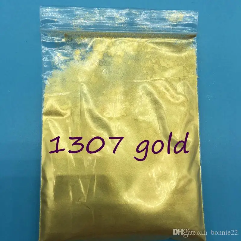 1307 Gold 100 г цветной жемчужный порошок для макияжа, много цветов Слюда Порошок для ногтей блеск, перламутровый косметический пигмент - Цвет: 1307 Gold