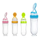 Бутылка для кормления младенца, силиконовая безопасная кормушка-ложка для новорожденных, 90 мл, для обучения детей, пищевая добавка