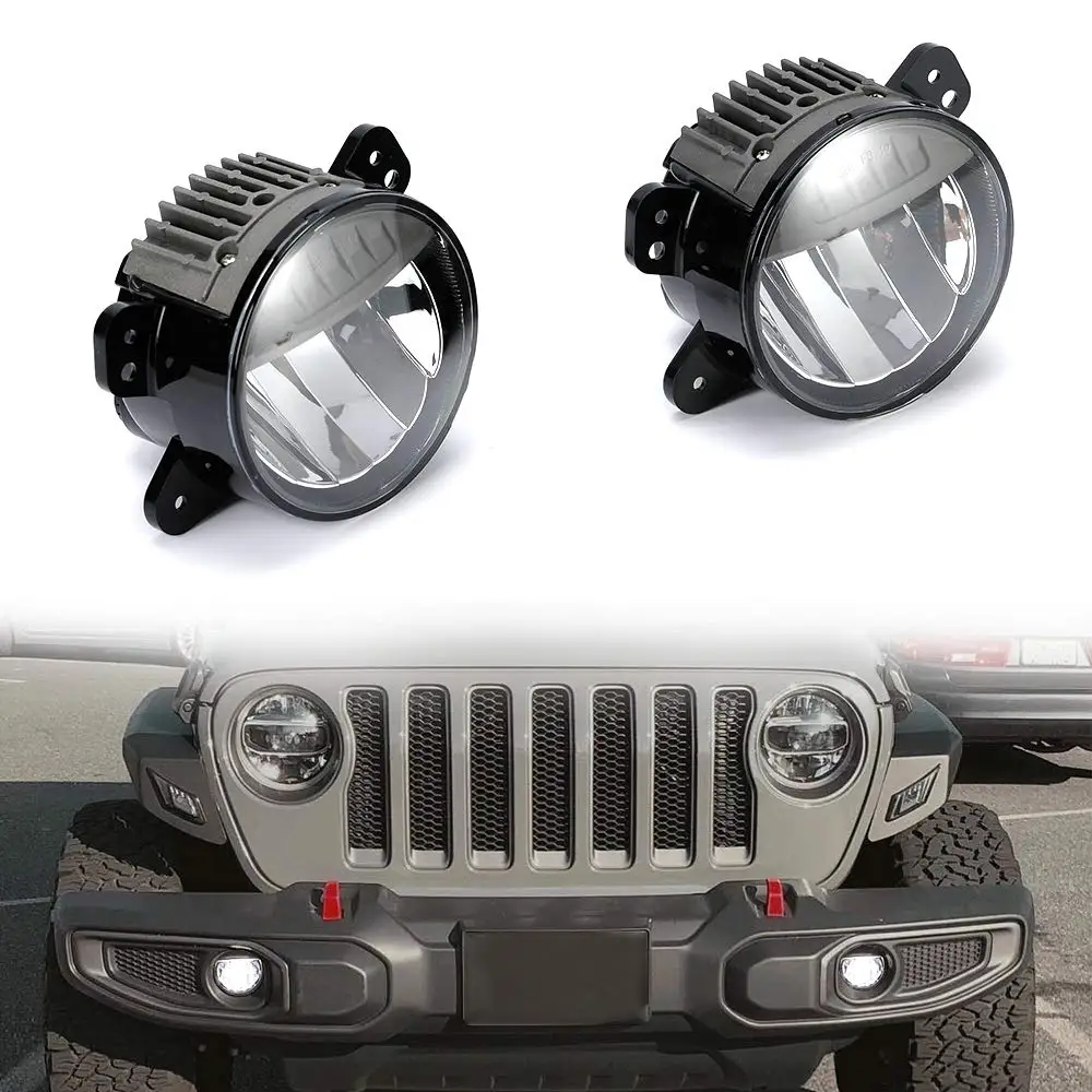 Светодиодный ные Противотуманные фары для Jeep Wrangler JL JLU Rubicon Sahara 2018 2019 с