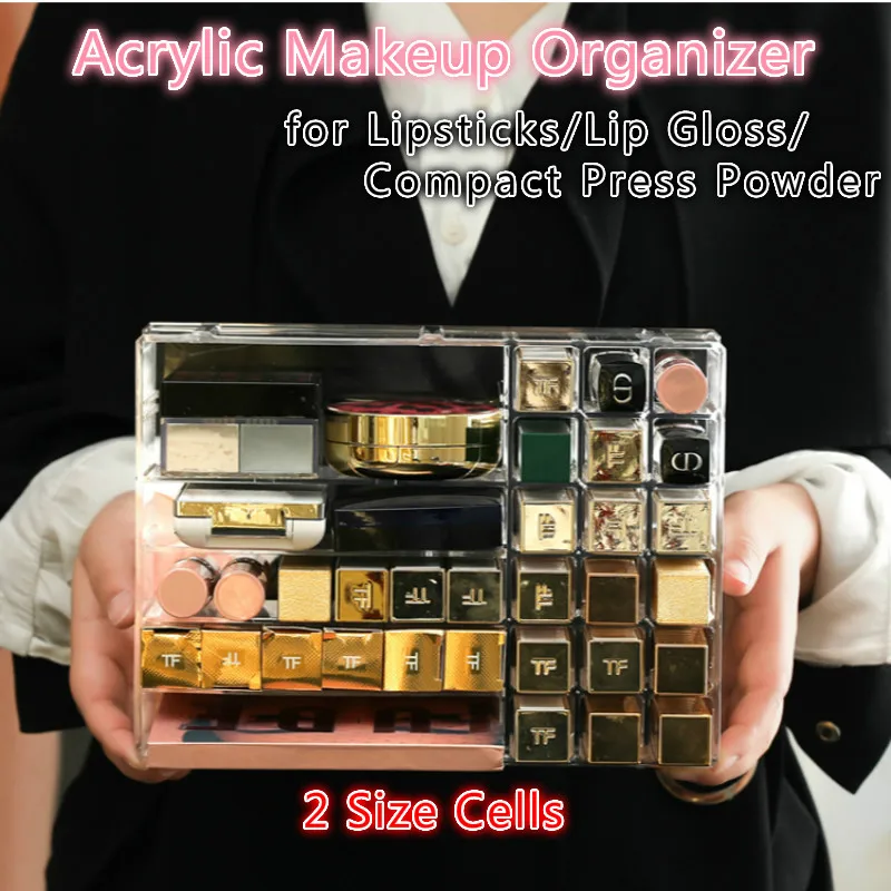 Подставка для Акриловой Помады органайзер макияжа с 24 решетками полка хранения