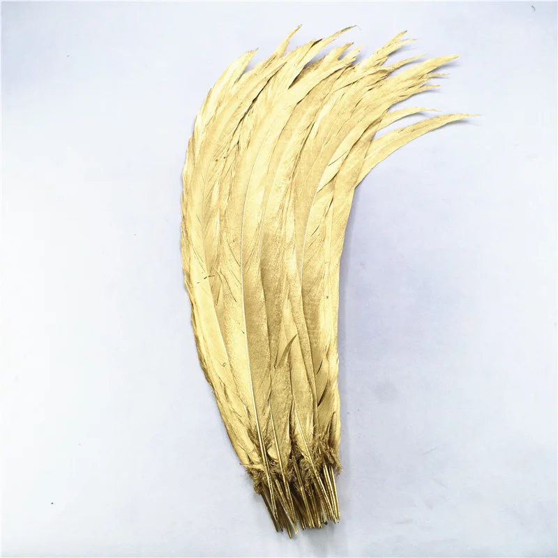 100 шт./лот окунутый краситель золотые серебряные перья хвоста фазана 30 80 см/12 32