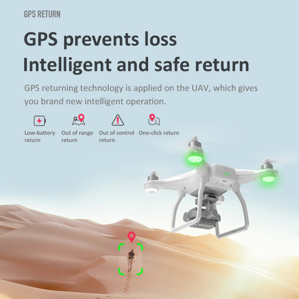 Квадрокоптер K777 4K с камерой HD GPS Wi-Fi Радиоуправляемый бесщеточным Мотором 30 мин. 1