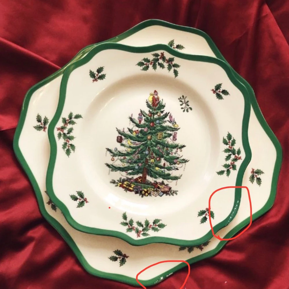 

1 Pcs 9" INCH Christmas Tree Ceramic Breakfast Plate