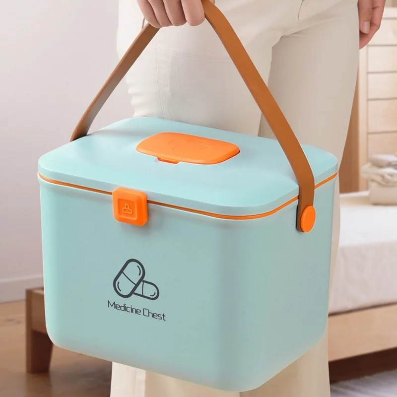 

Home Care PP Medicine Box Portable Large First Aid Medicine Box Household Plastic Medicine Box Multi-Layer Medicine Storage Box