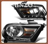 2pcs black hl oh fm10 bk am for ford 2010 2014 mustang headlights headlamp accessories