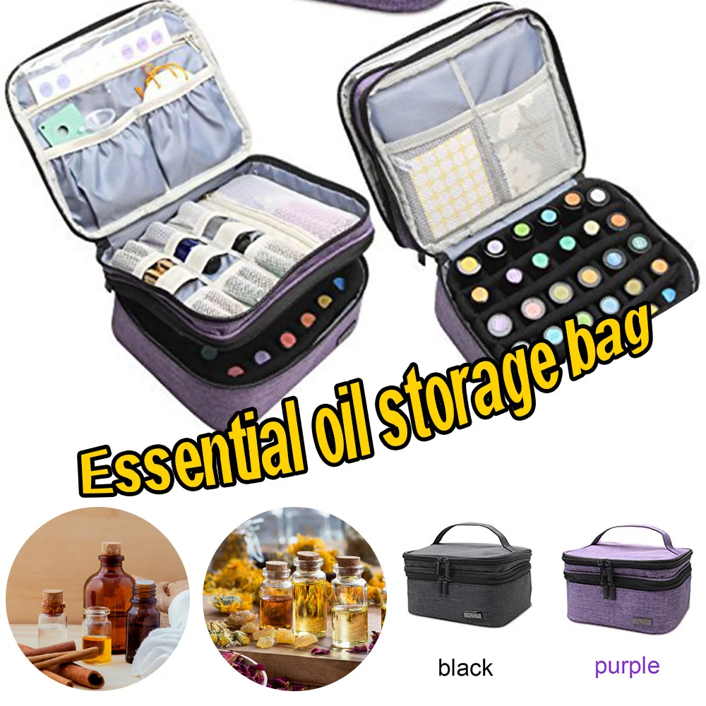 

30 Grids Essential Oil Storage Bag 5-30Ml Bottle Essential Oil Storage Box With Roller Home Organizer