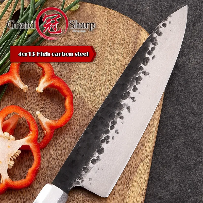 8 дюймов ручной работы поварской нож японские кухонные ножи 4cr13 сталь Gyuto PRO