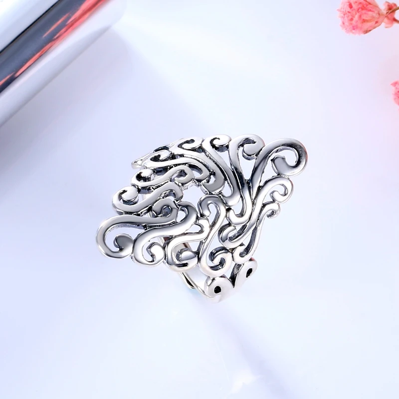 Женские кольца из стерлингового серебра 925 пробы модные женские винтажные полые